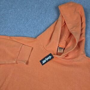 NWT Only NY Mens Large Orange Hoodie Sweatshirt FLAWED